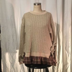 Short tan sweater dress